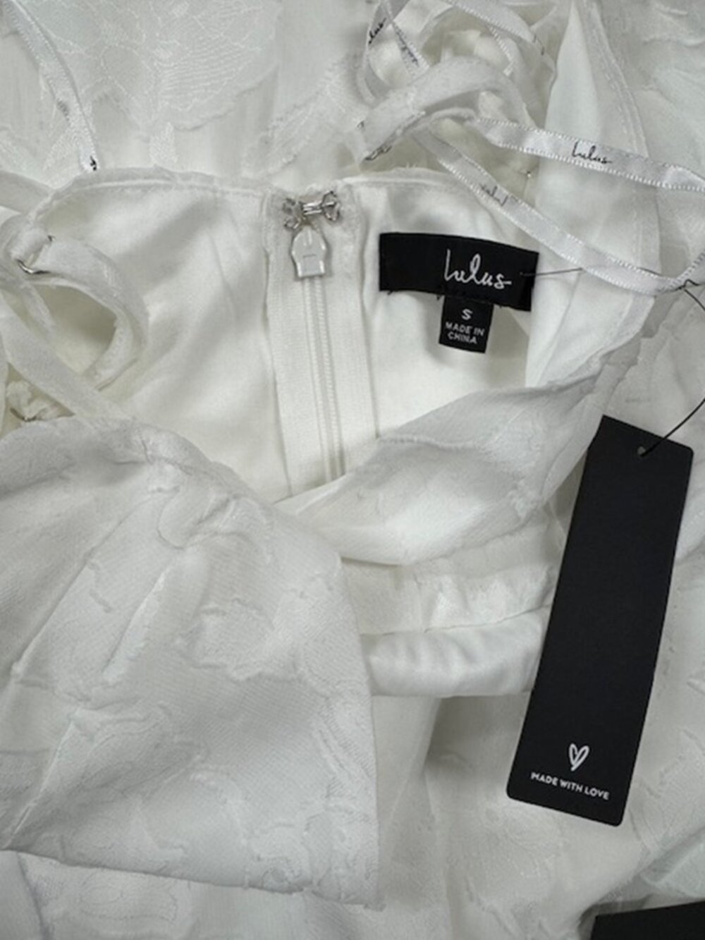 Lulus Perfectly Picturesque White Floral Burnout Surplice Midi Dress NWT - Picture 7 of 9